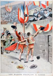 Boğa güreşini izleyen Fransız denizciler, Xeres, İspanya, 1899 by Eugene Damblans