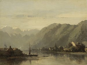 Bir İsviçre Gölü, 1838-90 by Eugene Deshayes