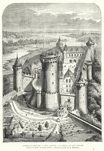 Chateau de Coucy, Picardy, Fransa, 19. Yüzyılda Eugene Viollet-le-Duc tarafından restorasyonundan sonra