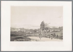 Soltaniyeh köyünden bir görünüm Village de Sultanieh (nesne üzerindeki başlık) Pers manzaraları (dizi başlığı) Perse modern (dizi başlığı) by Eugene Flandin