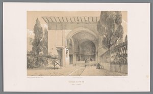 Kachan yakınlarındaki Fin-Fin'in Kashan'daki Kiosk van Fin Bahçesi (nesnedeki başlık) by Eugene Flandin