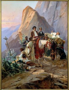 Alexandre Dumas ve arkadaşları tarafından 1846'da Paris'ten Cadiz'e yapılan gezinin hatırası (tuval üzerine yağlı boya)