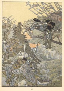 Bir savaş sahnesi. by Eugene Grasset