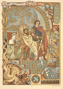 Bir kral tahtta, mahkemede. by Eugene Grasset