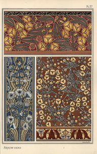 Ok ucu, Sagittaria sagittifolia, duvar kağıdı ve kumaş desenlerinde tasarım motifi olarak by Eugene Grasset