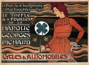 Bisikletler ve arabalar Georges Richard, 1899 by Eugene Grasset