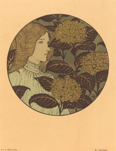 Bir Kızın Yuvarlak Portresi by Eugene Grasset
