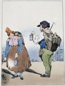 Fener taşıyıcı, rue Mouffetard - Eugène Forest tarafından “” Souvenirs d