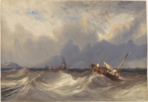 Fırtınadan Önce Sallanan Balıkçı Tekneleri by Eugene Isabey