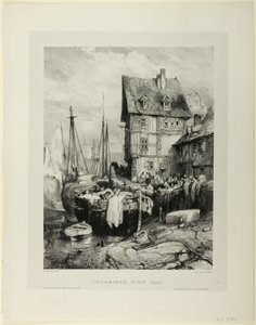 Bir Limanın İçi, Altı Deniz Piyadesinden beşinci plaka by Eugene Isabey