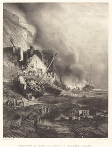 Alçalan Bir Geminin Yeniden Takılması by Eugene Isabey