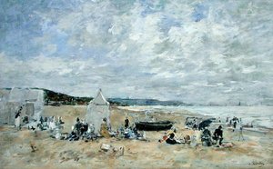 Sahil Sahnesi (tuval üzerine yağlı boya) by Eugene Louis Boudin
