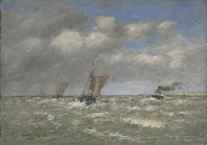 Limana Dönen Tekneler, Trouville, 1894 by Eugene Louis Boudin