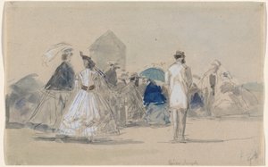 Sahilde Crinolines, c. 1865. by Eugene Louis Boudin