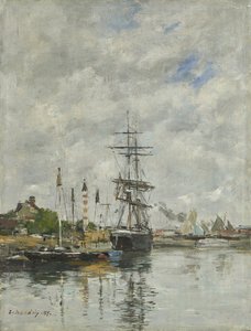 Deauville, Tekne Havzası, 1887 by Eugene Louis Boudin