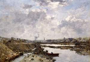 Fecamp, Arriere Limanı yapım aşamasında, 1883 by Eugene Louis Boudin