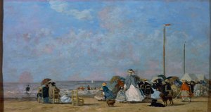 Trouville Sahilinde, Eugene Boudin tarafından, resim by Eugene Louis Boudin