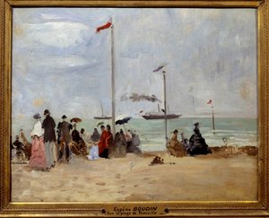 Trouville sahilinde. Eugene Louis Boudin