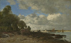 Plougastel, Feribot Geçişi, 1873 by Eugene Louis Boudin