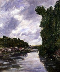 Abbeville yakınlarındaki nehir by Eugene Louis Boudin