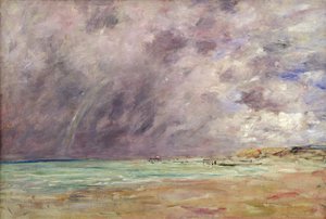 Stormy skies over the estuary at Le Havre, c.1892-96  by Eugene Louis Boudin