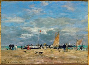 Deauville İskelesi by Eugene Louis Boudin