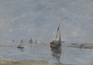 Trouville Alçak Gelgitte, 1888-95 dolayları by Eugene Louis Boudin