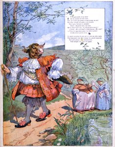 Öküz Kadar Büyük Olmak İsteyen Kurbağa , c. 1900 (gravür) by Eugene Louis Gillot