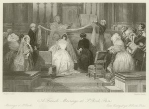 A French marriage at St Roch  by Eugene Louis Lami