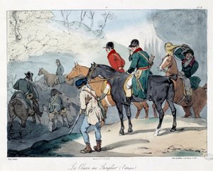 Domuz avı. “La vie de chateau” kitabının illüstrasyonu. Eugene Louis Lami