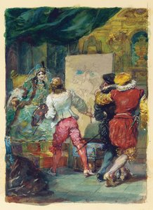 Moliere "s" Le Sicilien veya l "Amour Peintre", Lemoisne, no.1357 by Eugene Louis Lami