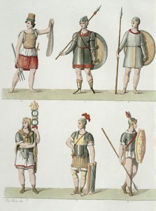 Romalı Askerler, Buttazon aquatint tarafından oyulmuş Milletler Tarihinin I. Kısmının 2. Sınıfı 5. levhasından detay, ayrıca bkz. 93289 by Eugenio Bosa