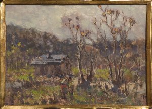 Çiftlik (kağıt üzerinde yağ ve tempera) by Eugenio Gignous
