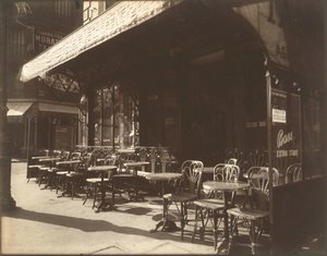 Cafe, Avenue de la Grande-Armee, 1924-1925. by Eugène Atget