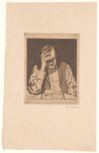 okuyan adam by Eugène Bejot (signed by artist)