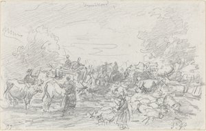 Dereden Geçen Sürüler by Eugène Boudin