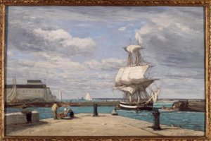Honfleur, liman by Eugene Louis Boudin