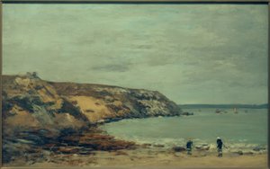 Rade de Brest. bağcıklı sahil by Eugene Louis Boudin