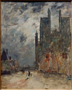Abbeville Collegiate Kilisesi geceleri by Eugene Louis Boudin