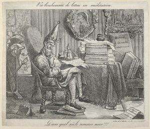 Meditasyon Yapan Bir Edebiyat Üyesi, 1821., 1821. by Eugène Delacroix