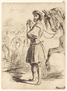 Francis I Döneminden Bir Lord by Eugène Delacroix