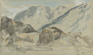 dağ manzarası by Eugène Delacroix