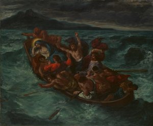 Fırtına sırasında Mesih Uyuyor, ca. 1853. by Ferdinand Victor Eugene Delacroix