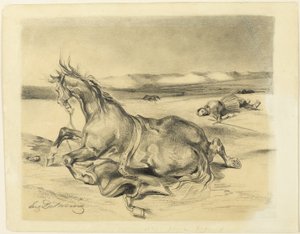 Düşmüş At ve Ölü Şövalye by Eugène Delacroix