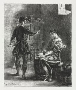 Hamlet: Hamlet ve Ophelia by Eugène Delacroix
