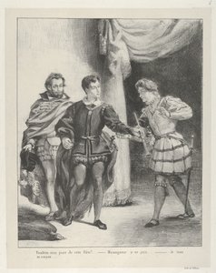 Hamlet ve Guildenstern, 1834-43., 1834-43. by Eugène Delacroix