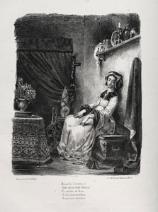 Faust için çizimler: Tekerlekli Marguerite by Eugène Delacroix