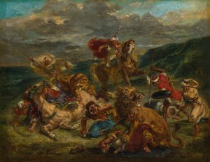 Aslan Avı, 186061. by Eugène Delacroix