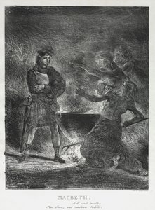 Macbeth Cadılara Danışmak by Eugène Delacroix
