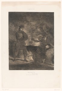 Macbeth üç cadıya danışır Macbeth (nesne üzerindeki başlık) by Eugène Delacroix
